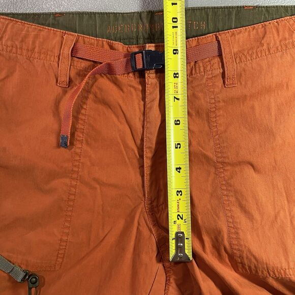 Abercrombie & Fitch Capri Cargo Pants Womens Size 8 Orange Green Y2K Utility - Picture 10 of 11